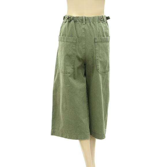 Free People Hard Rain Gaucho Pants High Waisted Wide-Leg Cotton S-6 NEW 278814 - Picture 7 of 8
